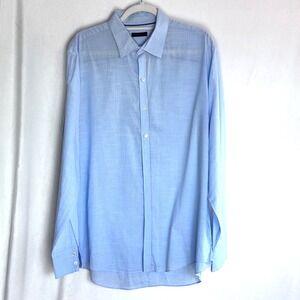 Zachary Prell Mens XL Blue‎ Italian Cotton Button Down Long Sleeve Shirt light